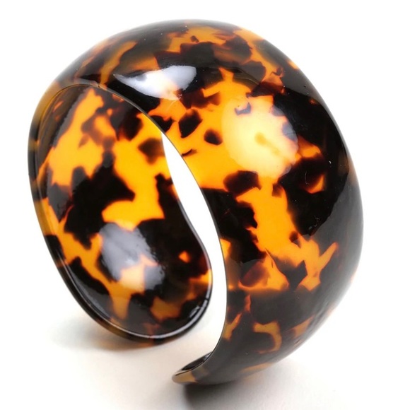 Amrita Singh Jewelry - NWT Chic SEXY Tortoise Shell AMRITA SINGH RESIN Classic CUFF BRACELET Bangle